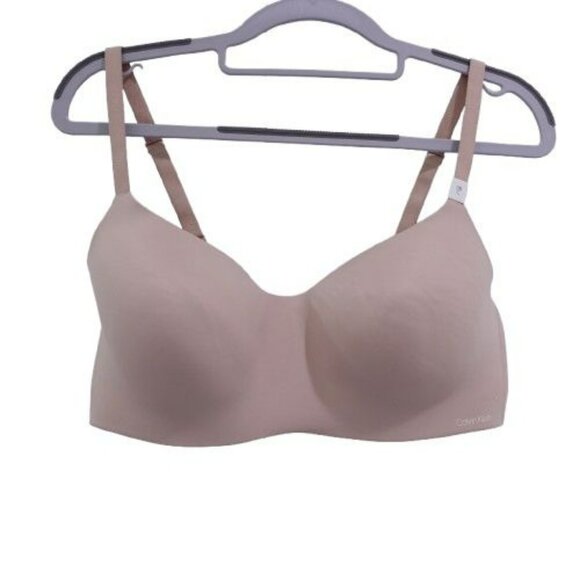 NEW Calvin Klein Liquid Touch Lightly Lined Demi Bra Bralette Size 38C Tan - Picture 1 of 10